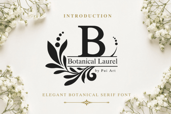 Craft Elegance with Botanical Laurel Font Design